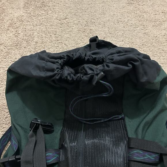 VTG Jansport Forest Green Geometric Outdoor Hiking School Backpack USA Made Logo main image 6